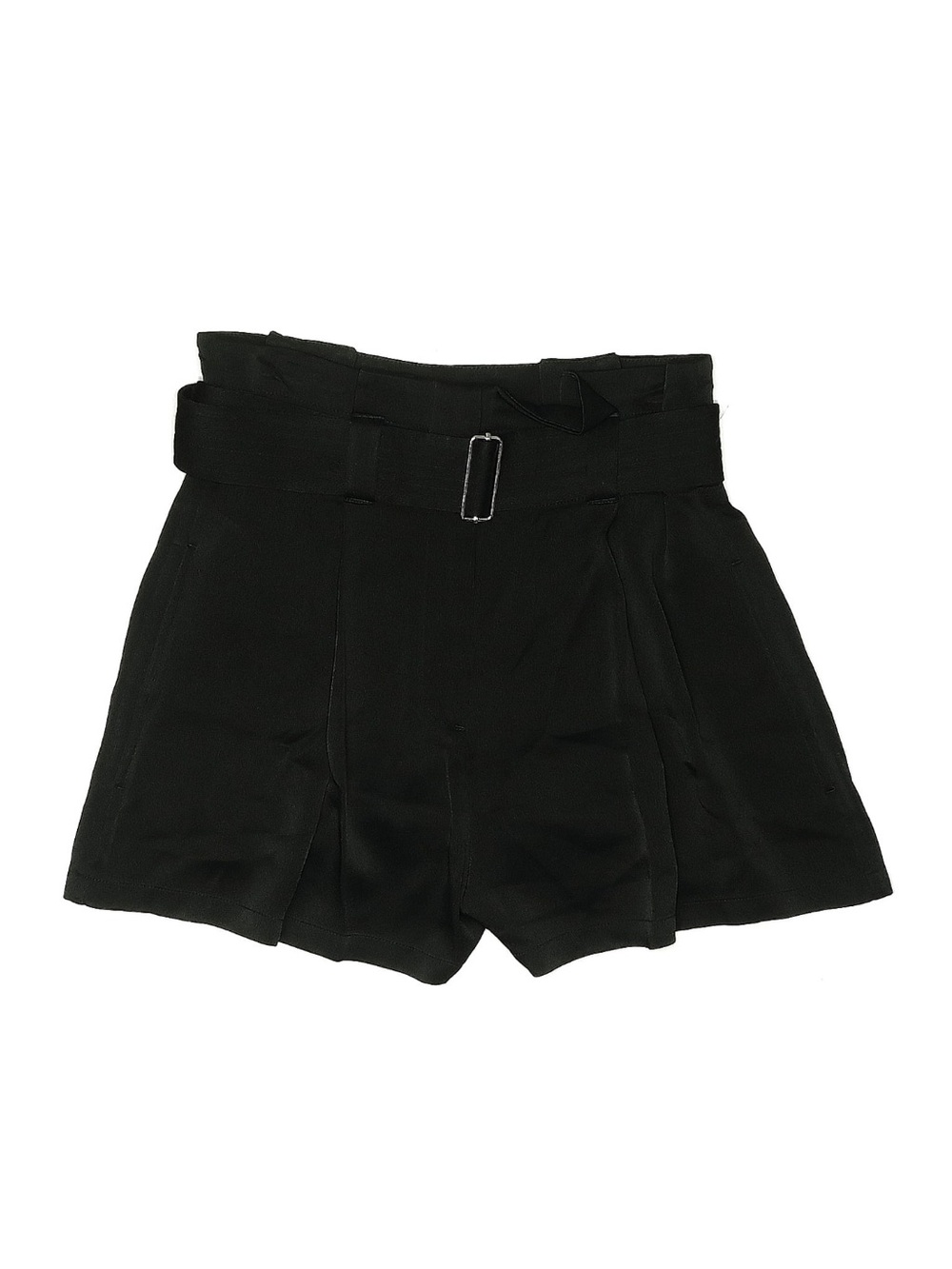 A.L.C. Belted High-Waist Black Paperbag Shorts-size 2